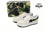 A Bathing Ape Bape Sta Low White Snake Skin Pattern 1I80191009