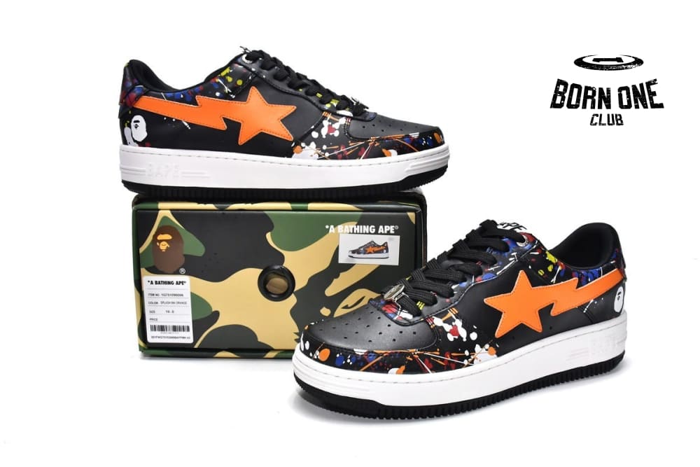 A Bathing Ape Bape Sta Paint Splatter Black 1I20-291-009