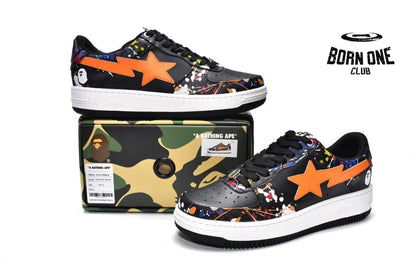 A Bathing Ape Bape Sta Paint Splatter Black 1I20-291-009