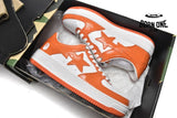 A Bathing Ape Bape Sta Patent Leather Orange White