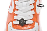 A Bathing Ape Bape Sta Patent Leather Orange White