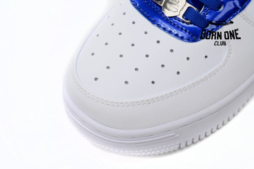 A Bathing Ape Bape Sta Patent Leather White Blue 1J30-191-017/1J30-291-017