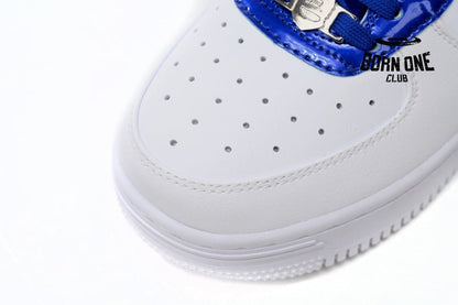A Bathing Ape Bape Sta Patent Leather White Blue 1J30-191-017/1J30-291-017
