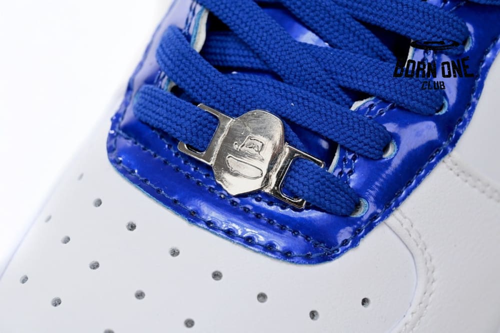 A Bathing Ape Bape Sta Patent Leather White Blue 1J30-191-017/1J30-291-017