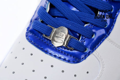 A Bathing Ape Bape Sta Patent Leather White Blue 1J30-191-017/1J30-291-017