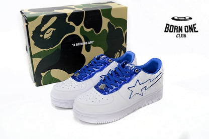 A Bathing Ape Bape Sta Patent Leather White Blue 1J30-191-017/1J30-291-017