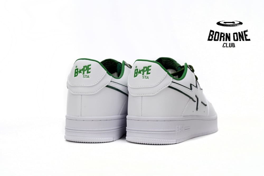 A Bathing Ape Bape Sta Patent Leather White Green 1J30-191-017