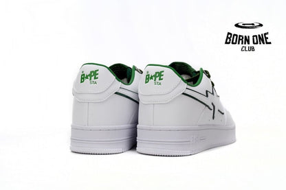 A Bathing Ape Bape Sta Patent Leather White Green 1J30-191-017
