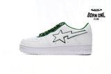 A Bathing Ape Bape Sta Patent Leather White Green 1J30-191-017