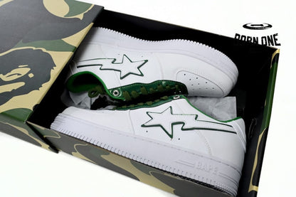 A Bathing Ape Bape Sta Patent Leather White Green 1J30-191-017