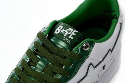 A Bathing Ape Bape Sta Patent Leather White Green 1J30-191-017