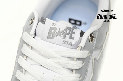 A Bathing Ape Bape Sta Patent Leather White Grey