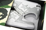 A Bathing Ape Bape Sta Patent Leather White Grey