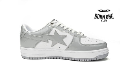 A Bathing Ape Bape Sta Patent Leather White Grey