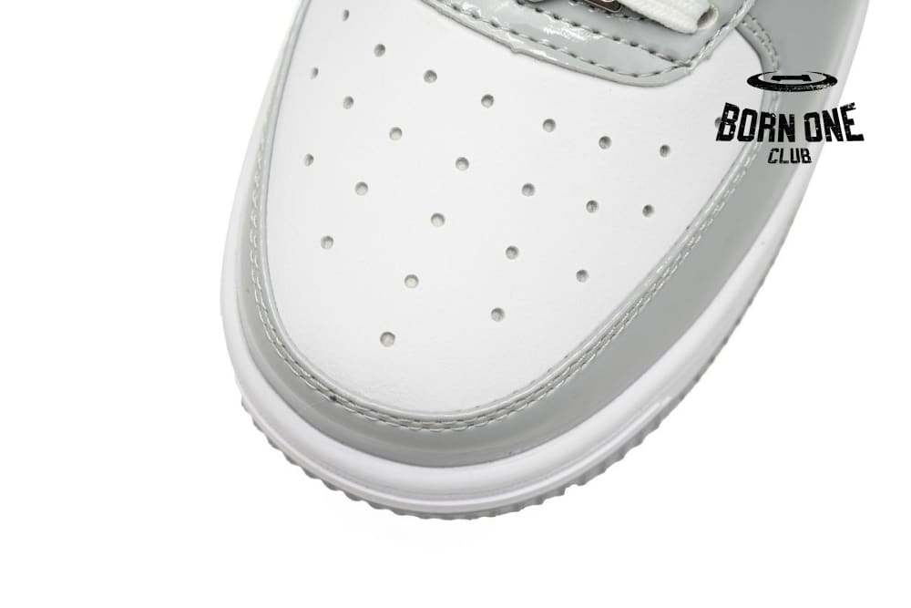 A Bathing Ape Bape Sta Patent Leather White Grey