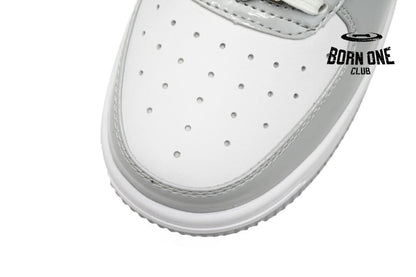 A Bathing Ape Bape Sta Patent Leather White Grey