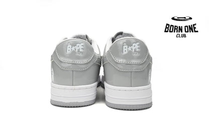 A Bathing Ape Bape Sta Patent Leather White Grey