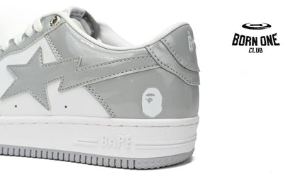 A Bathing Ape Bape Sta Patent Leather White Grey