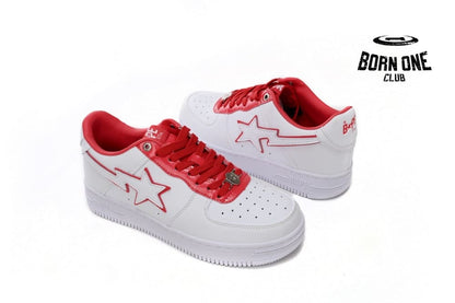 A Bathing Ape Bape Sta Patent Leather White Red 1J30-191-017/1J30-291-017