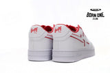 A Bathing Ape Bape Sta Patent Leather White Red 1J30-191-017/1J30-291-017