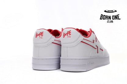 A Bathing Ape Bape Sta Patent Leather White Red 1J30-191-017/1J30-291-017