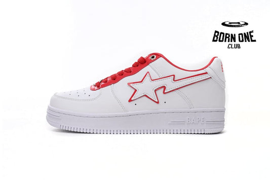 A Bathing Ape Bape Sta Patent Leather White Red 1J30-191-017/1J30-291-017