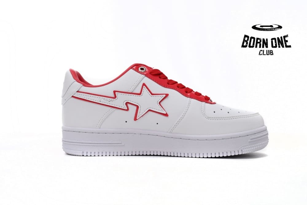 A Bathing Ape Bape Sta Patent Leather White Red 1J30-191-017/1J30-291-017
