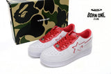 A Bathing Ape Bape Sta Patent Leather White Red 1J30-191-017/1J30-291-017