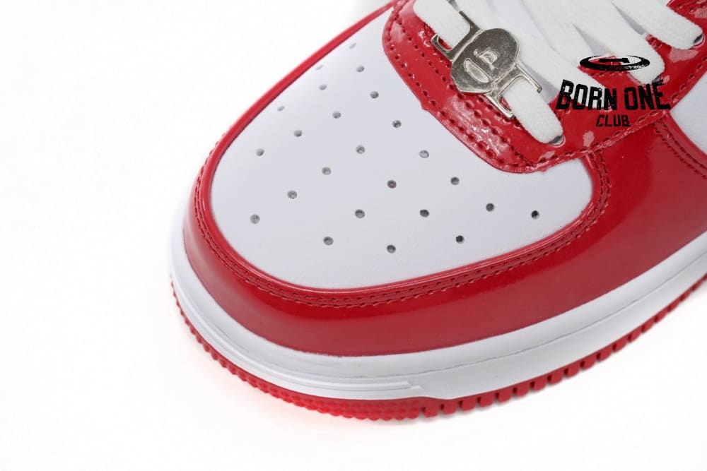 A Bathing Ape Bape Sta Patent Leather White Red