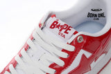 A Bathing Ape Bape Sta Patent Leather White Red