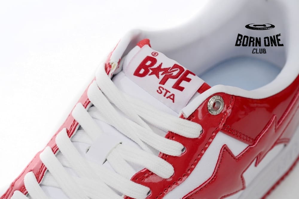 A Bathing Ape Bape Sta Patent Leather White Red