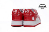 A Bathing Ape Bape Sta Patent Leather White Red