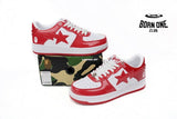 A Bathing Ape Bape Sta Patent Leather White Red