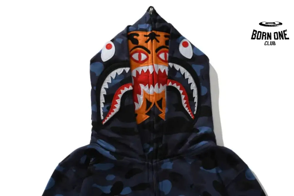 Bape Shark Tiger Head Moletom Zíper