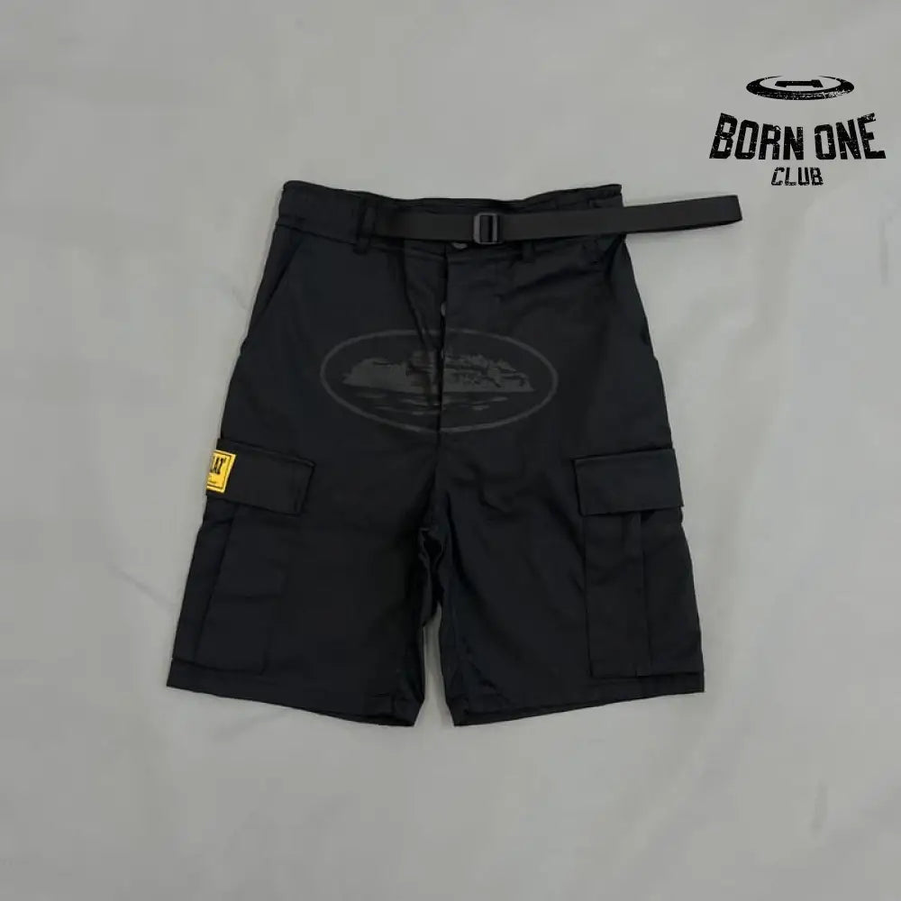 Shorts Cargo Corteiz Logo Preto