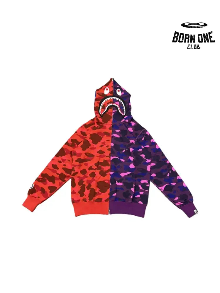 Bape Shark Dual-Tone Camo Shark Moletom Zíper