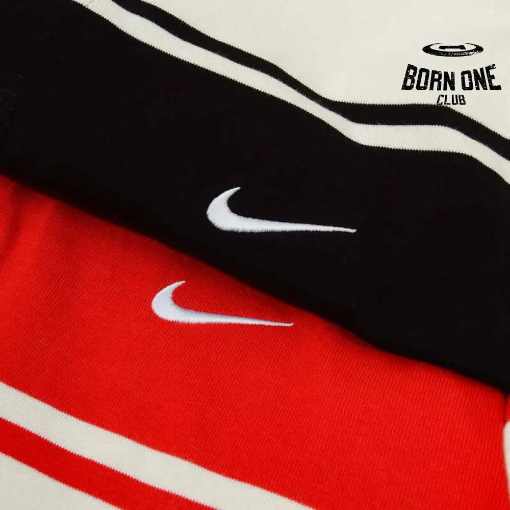 Camisa Supreme x Nike Stripe Rugby Preta/Branca