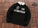Camisa Corteiz Paneled Rugby Polo Preta