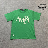 Camiseta Amiri Staggered Logo Verde