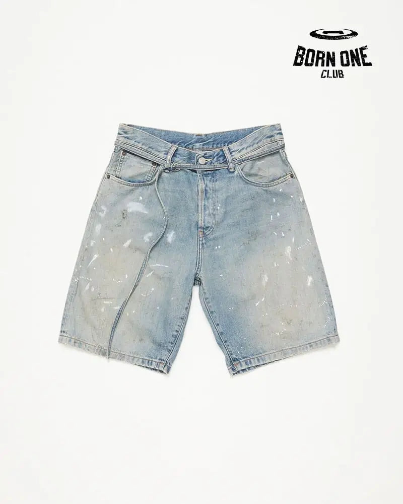 Acne Studios Splash-Ink Mud Dyed Washed Shorts Bermuda
