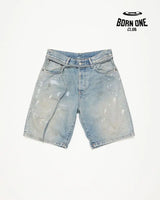 Acne Studios Splash-Ink Mud Dyed Washed Shorts Bermuda