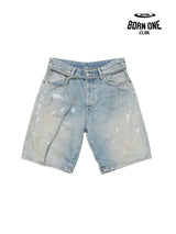 Acne Studios Splash-Ink Mud Dyed Washed Shorts Bermuda
