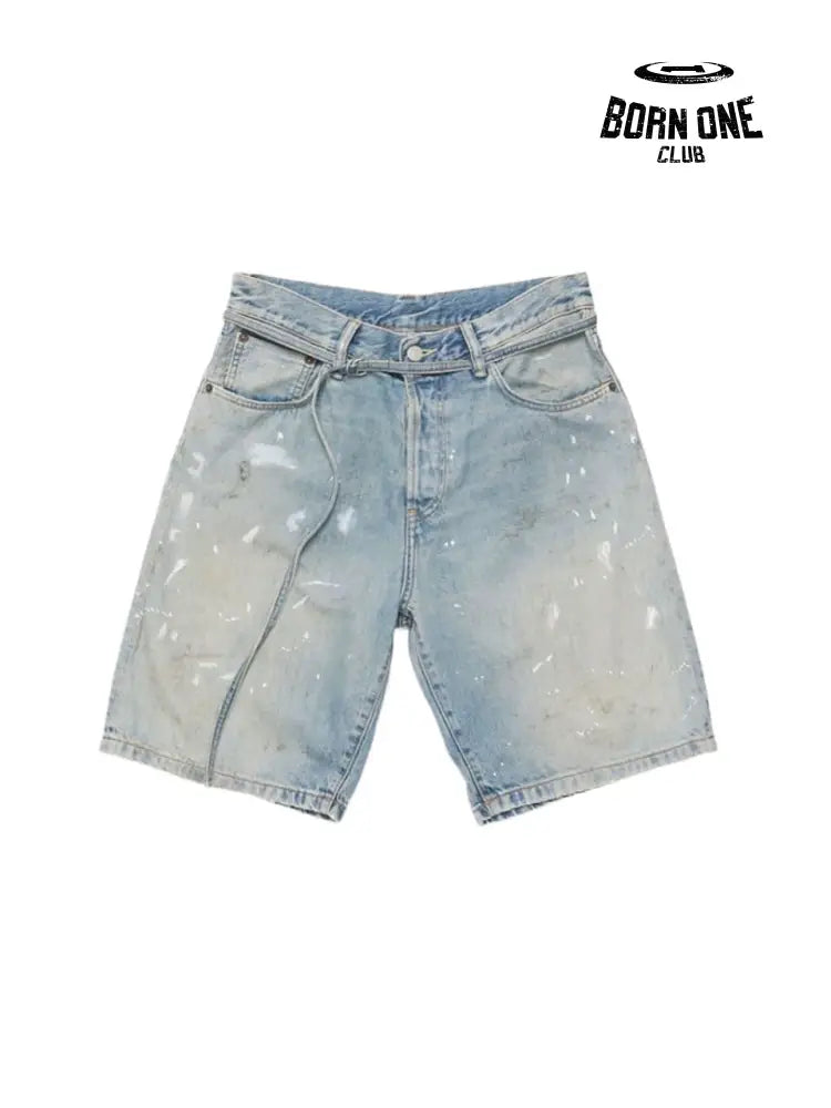Acne Studios Splash-Ink Mud Dyed Washed Shorts Bermuda