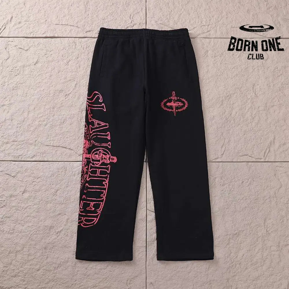 Calça Corteiz x 21 Savage Slaughter Gang Preta