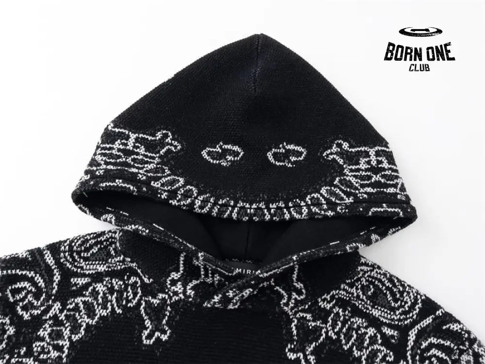 Amiri Bandana B-Ball Hoodie ’BlackGrey’ Moletom