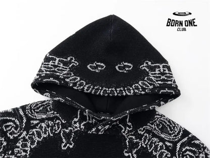Amiri Bandana B-Ball Hoodie ’BlackGrey’ Moletom