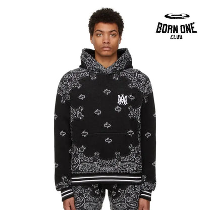 Amiri Bandana B-Ball Hoodie ’BlackGrey’ Moletom