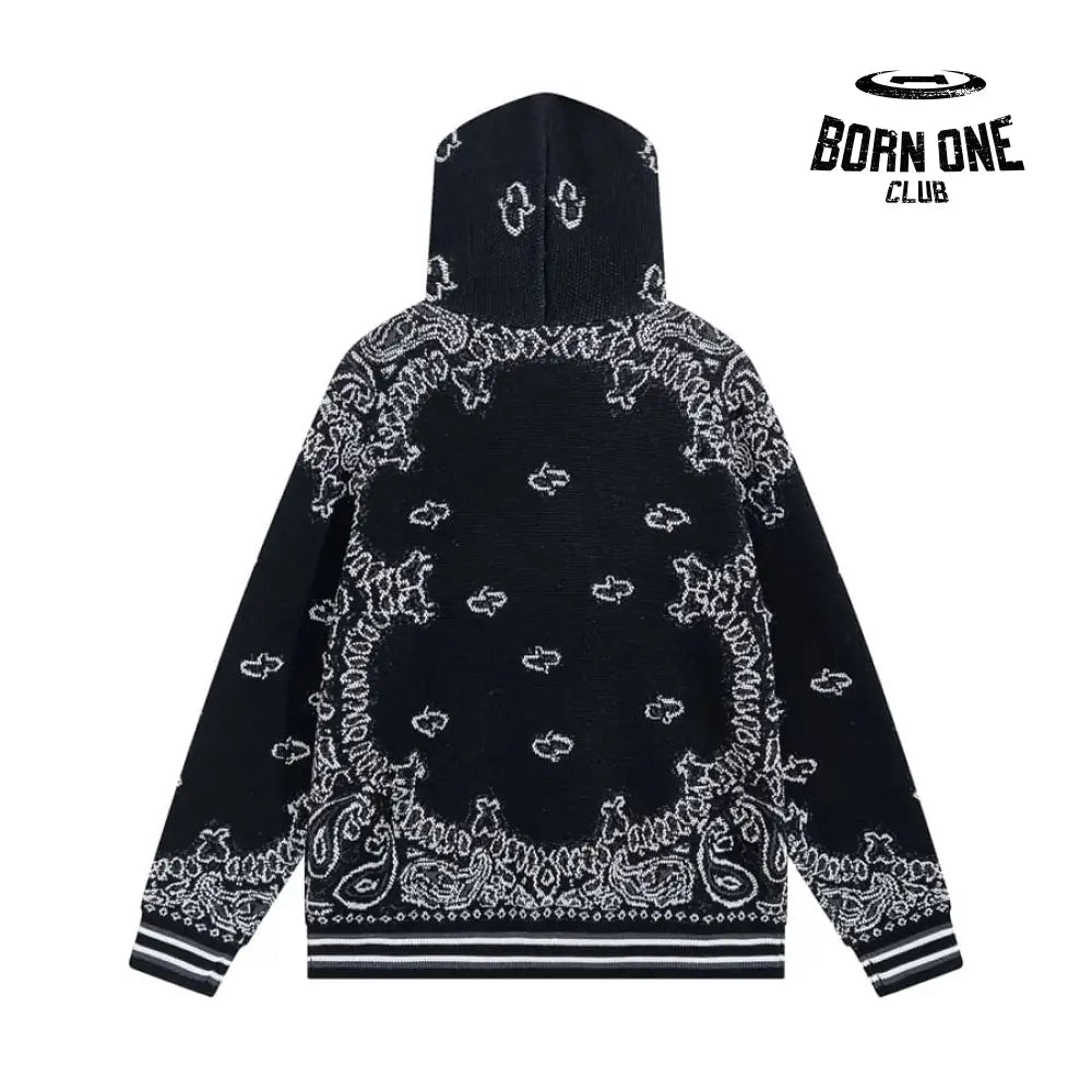 Amiri Bandana B-Ball Hoodie ’BlackGrey’ Moletom