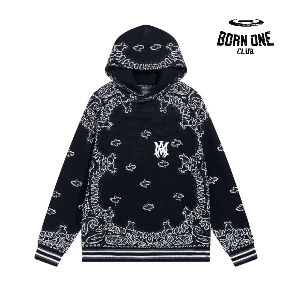 Amiri Bandana B-Ball Hoodie ’BlackGrey’ Moletom