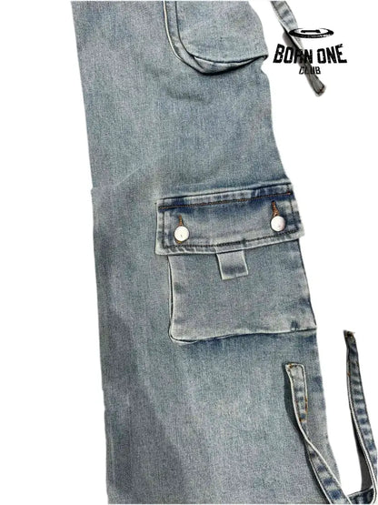 Amiri Cargo Calça Jeans Flare